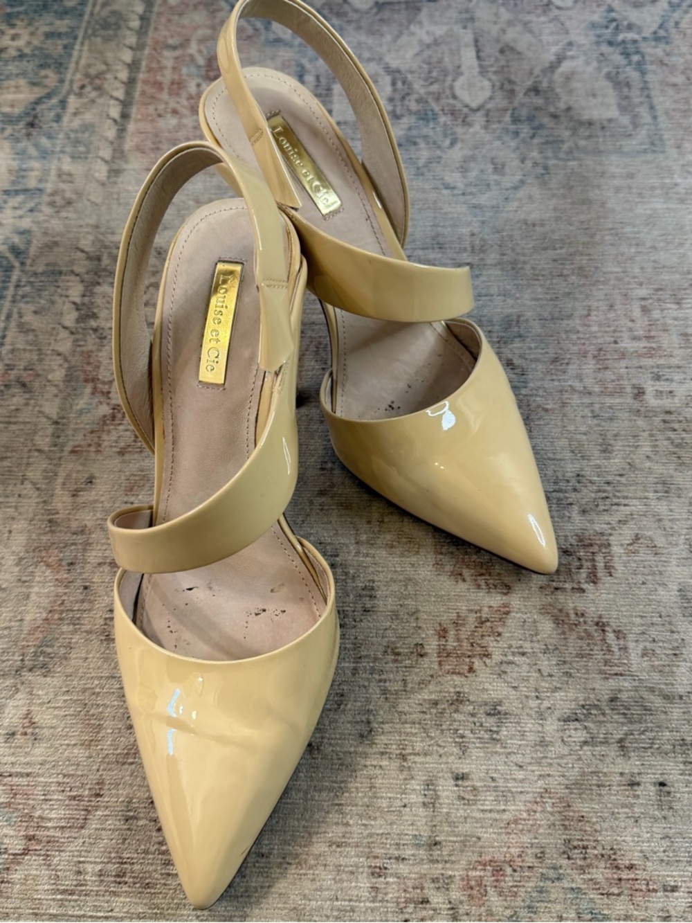 Louise et Cie Patent Leather Pointed Slingback Heels